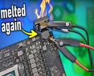 配备融化 12VHPWR 的 RTX 4090（图片来源：Der8auer YouTube 频道）