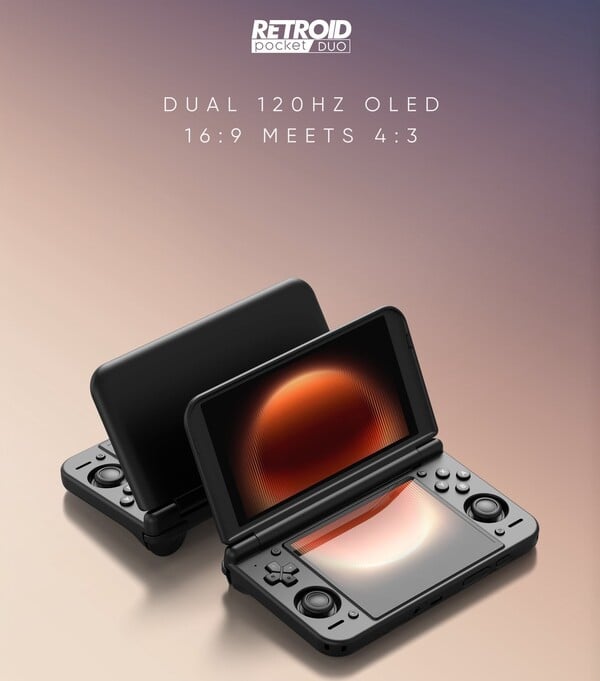 Retroid Pocket Duo 配备双 120Hz 显示屏。
