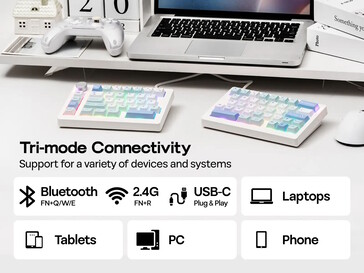 支持蓝牙和 2.4 GHz 连接。(图片来源：Epomaker）