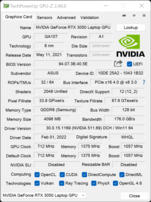 GPU-Z。NvidiaGeForce RTX 3050