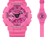 卡西欧 G-Shock GMA-S110BE-4A 芭比限量版手表采用 CR1220 电池供电，电池寿命预计为 2 年（图片来源：卡西欧）