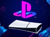 PS5 数字控制台水平放置在 PlayStation 徽标下方