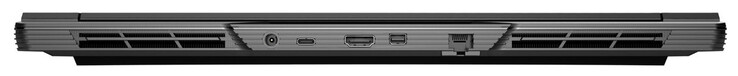 背面：电源连接、USB 3.2 Gen 2 (USB-C)、HDMI 2.1、Mini DisplayPort 1.4a、千兆以太网（2.5 GBit/秒）