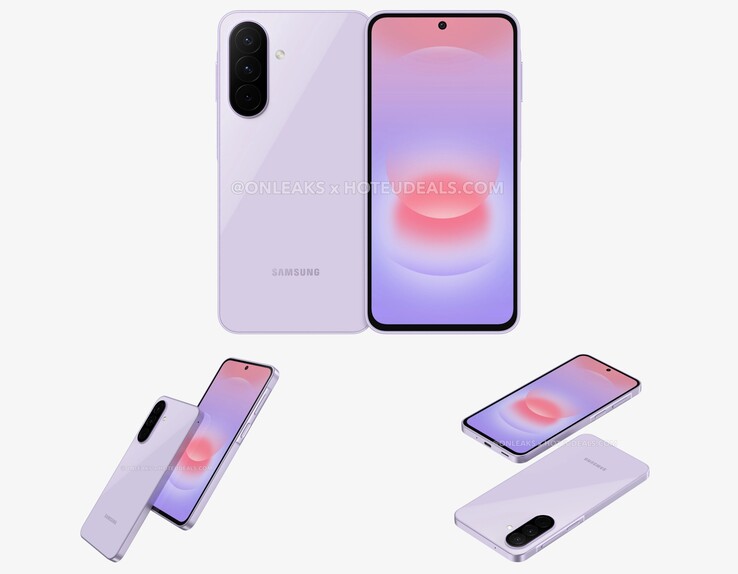 Galaxy A27 泄露渲染图 - 由 OnLeaks 和 HotEUDeals 提供。