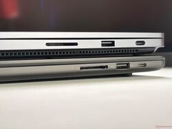 与 ProArt P16(下)相比,Surface Laptop Ultra(上)明显更厚。