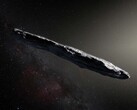 迄今发现的第一颗星际小行星 1I/ʻOumuamua 的插图。(图片来源：ESO，M. Kornmesser）