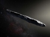 迄今发现的第一颗星际小行星 1I/ʻOumuamua 的插图。(图片来源：ESO，M. Kornmesser）