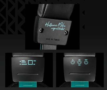 铁三角初音未来 ATH-M50xSTS-USB MIKU 耳机上处处可见 Miku 的设计元素。(图片来源：铁三角）