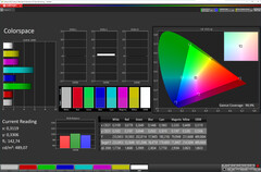 色彩空间（模式：鲜艳，白平衡：温暖（1级）。目标色彩空间。DCI-P3)