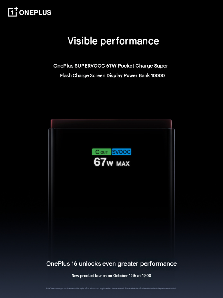 全新 SuperVOOC 67W 充电宝的官方宣传图片。