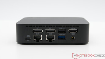 后部带 DisplayPort 的 USB TypeC 40Gbps、2x LAN 2.5G、2x DisplayPort、USB 2.0、USB TypeA 10Gbps HDMI、DC 输入