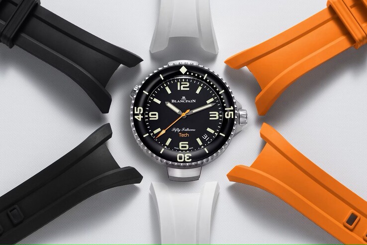 宝珀五十噚科技腕表（Blancpain Fifty Fathoms Tech）防水性能达300米（30巴）（图片来源：Blancpain