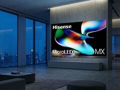海信的 163MX RGBY MicroLED 显示屏(如图)亮相 2026 年美国消费电子展。(图片来源:海信)