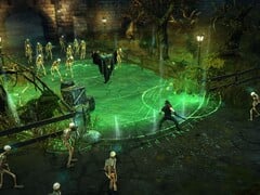 一张展示 Victor Vran 中战斗场景的图片,该游戏目前在 Steam 上享受 75% 折扣。