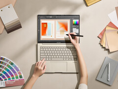 新款Zenbook 14X OLED有墨玉灰和砂岩米色两种配色。(图片来源：华硕)