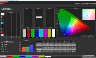 色彩空间（色彩方案：原色专业版，色温：暖色，目标色彩空间：sRGB）