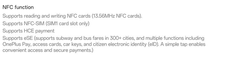 Turbo 6X 支持 NFC。