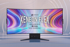 海盗船Xenon Flex 45WQHD240拥有世界上第一个可弯曲的OLED显示屏。(图片来源：Corsair)