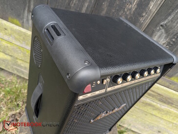 顶部和侧面采用 PU 皮革，边缘经过加固，并配有提手