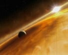 一幅描绘恒星和行星的艺术插图。
