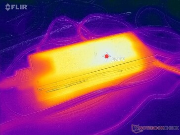 当长时间运行高要求的负载时，AC适配器可以达到38℃以上