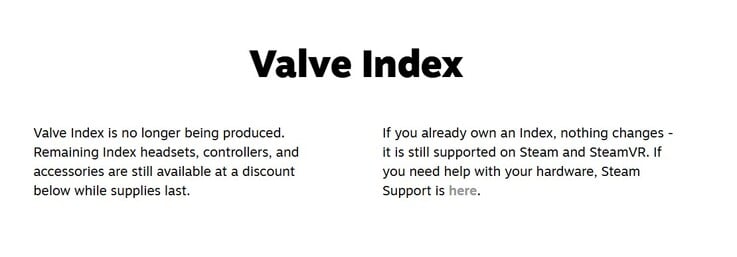 Valve Index 最新动态。
