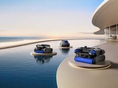 Mova 展示三款新型泳池机器人。(图片来源:Mova)