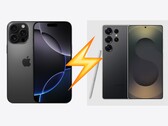 在 PhoneBuff 的速度测试中，三星Galaxy S25 Ultra 给 iPhone 16 Pro Max 带来了惊喜。(图片来源：Apple ，三星，已编辑）