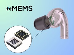 装有新型赛普拉斯驱动器的耳塞效果图(图片来源:xMEMS - 已编辑)