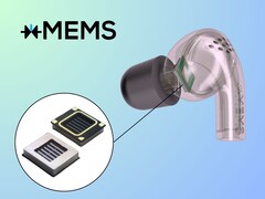 装有新型赛普拉斯驱动器的耳塞效果图（图片来源：xMEMS - 已编辑）