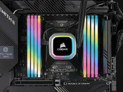 主板中显示的 Corsair Vengeance RGB Pro SL DDR4 内存(图片来源:Corsair)