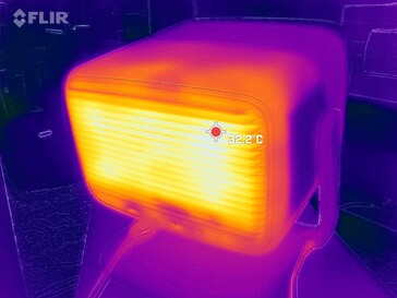 背面的热点温度略高于 40 °C