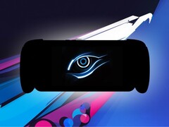 带有技嘉标志的手持设备剪影。(图片来源：技嘉 - 已编辑） 