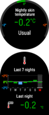 夜间皮肤温度感应功能。(图片来源: Polar)