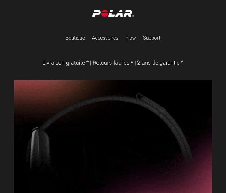 在发给 Polar 客户的电子邮件中分享的即将推出的 Polar 可穿戴设备的预告图。(图片来源：u/Ok-Employee-8939 via Reddit）