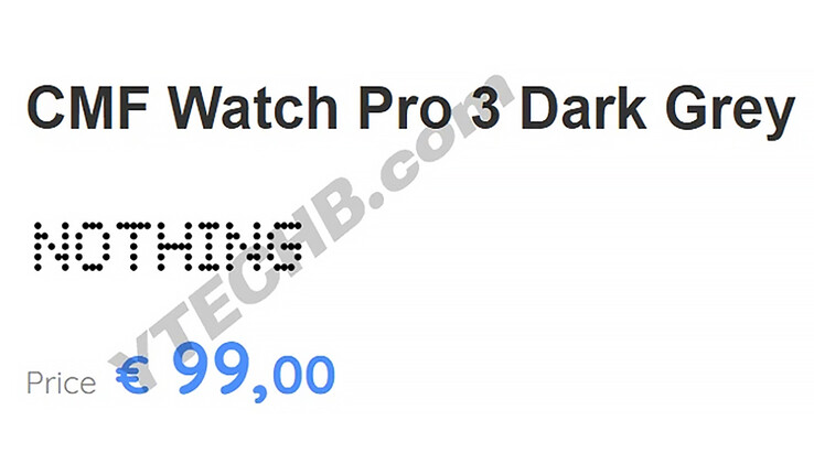 CMF Watch Pro 3 价格泄露（图片来源：YTECHB）