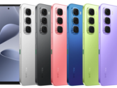 Infinix Hot 60i 有光滑黑、钛银、阴影蓝、霓虹红、草甸绿和魅眼紫五种配色（图片来源：Infinix）