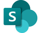 纯白背景下展示的 Microsoft SharePoint 徽标。(图片来源：微软）
