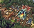 一张展示《Against the Storm》游戏中建筑的图片,该游戏目前在Steam上正在进行70%的折扣促销。
