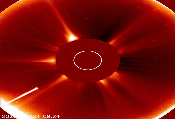 显示彗星 C/2026 A1 (MAPS) 朝太阳飞去的图像。