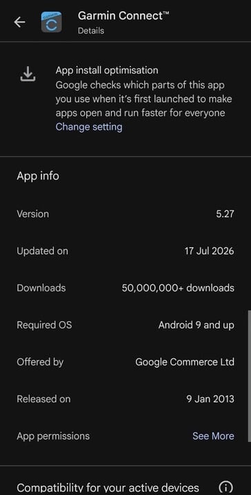 Garmin Connect 5.27 已于 7 月 17 日发布