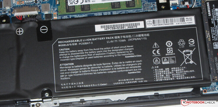 该电池的容量为73Wh。