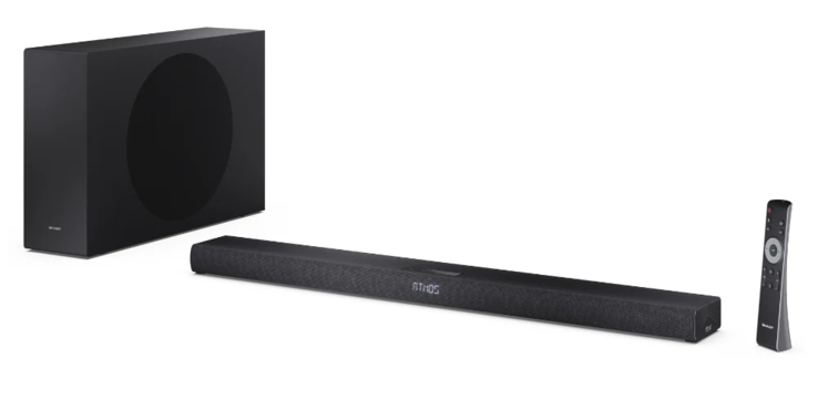 带无线低音炮的夏普 HT-SBW320 2.1 声道超薄 Soundbar。(图片来源：夏普）