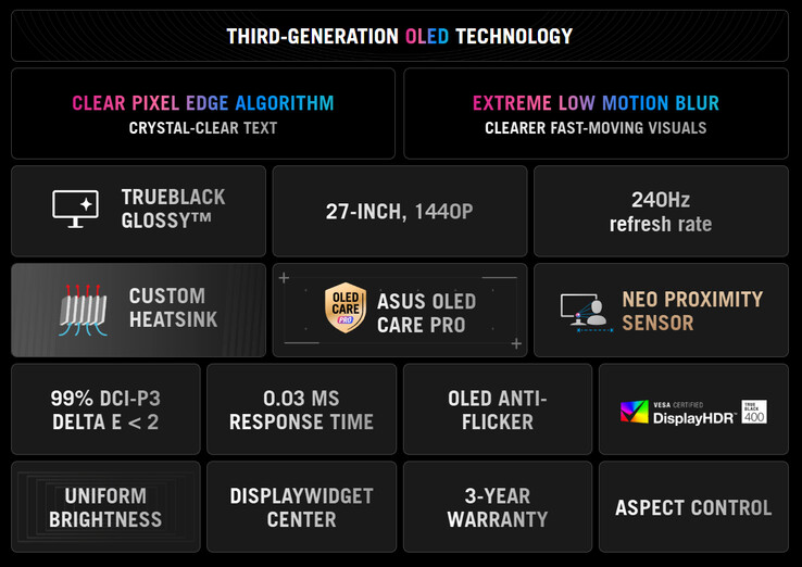 华硕 ROG Strix OLED XG27AQDMG Gen2 的亮点