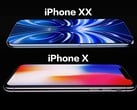 据称是 iPhone XX/20 的效果图(上),iPhone X(下)。