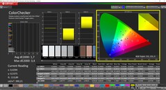 CalMAN ColorChecker（配置文件：P3，目标色彩空间：P3）