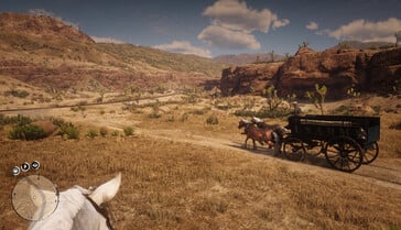 来自《救赎 2》Army Overhaul Mod 的图片，显示一辆马车。(图片来源：tom2877777 - Nexus Mods）