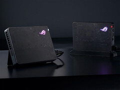 华硕为 ROG XG Mobile 2025 eGPU 配备了一个简易支架。(图片来源：华硕）