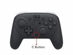 任天堂 Switch 2 Pro 控制器上有一个与 Joy-Con 2 类似的 C 按钮（图片来源：任天堂）