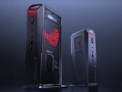 ROG NUC（2025）采用单面设计，可垂直使用。(图片来源：华硕）